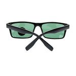 Mens Tempered Glass Lens Classic Narrow Rectangular Plastic Frame Sunglasses