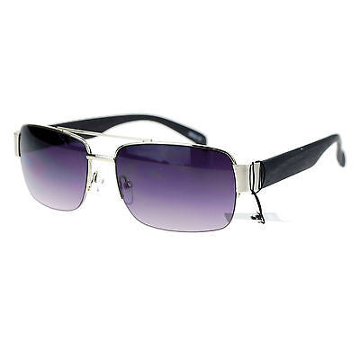 Mens Luxury Half Rim Rectangular Designer Fashion Sunglasses