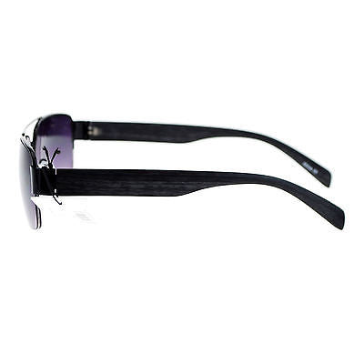 Mens Luxury Half Rim Rectangular Designer Fashion Sunglasses