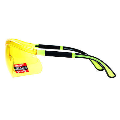 SA106 Yellow HD Lens Adjustable Arm UV Protection Rimless Warp Safety Glasses