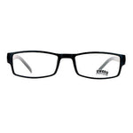 SA106 Black Narrow Rectangular Spring Hinge Plastic Clear Lens Eye Glasses