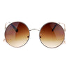 SA106 Womens Swan Drop Temple Retro Circle Round Lens Runway Sunglasses