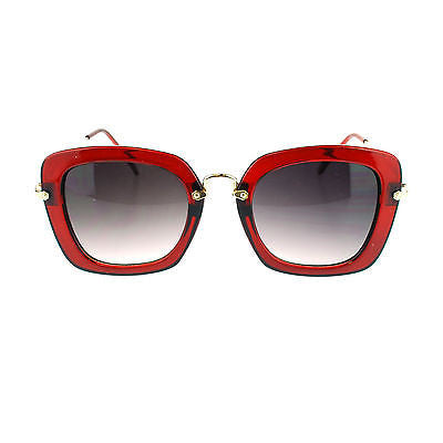 Womens New Rectangular Plastic Runway Fashion Metal Hinge Designer Sunglasses