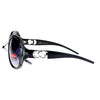 CG Eyewear Oversize Metalic Scribble Skatch Pattern Plastic Butterfly Sunglasses