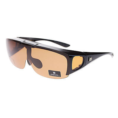 Barricade Large Oversize Mens Polarized Flip Up Fitover Wear Over Sunglasses