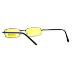 SA106 Snug Fit Small Mens Rectangular Metal Rim Classic Color Lens Sunglasses