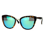 SA106 Womens Color Mirror Reflective Lens Oversize Cat Eye Sunglasses