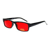 Mens New Small Face Snug Fit Color Lens Rectangular Plastic Frame Sunglasses