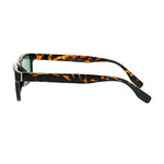 Mens Tempered Glass Lens Classic Narrow Rectangular Plastic Frame Sunglasses