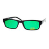 Mens New Small Face Snug Fit Color Lens Rectangular Plastic Frame Sunglasses