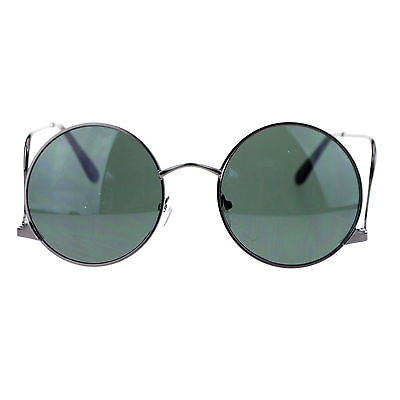 SA106 Womens Swan Drop Temple Retro Circle Round Lens Runway Sunglasses