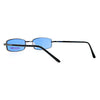 SA106 Snug Fit Small Mens Rectangular Metal Rim Classic Color Lens Sunglasses