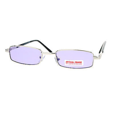 SA106 Snug Fit Small Mens Rectangular Metal Rim Classic Color Lens Sunglasses