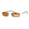 SA106 Snug Fit Small Mens Rectangular Metal Rim Classic Color Lens Sunglasses