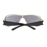 Womens Rimless Designer Fashion Shield Gradient Lens Diva Oversize Sunglasses