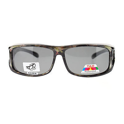 Mens Camouflage Rectangular Fit Over Polarized Anti Glare Sunglasses