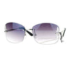 SA106 Womens Rimless Butterfly Vent Trim Rectangular Fashion Sunglasses