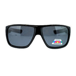 Mens Oversized Rectangular Anti Glare Polarized Sporty Plastic Biker Sunglasses