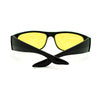 Mens Night Vision Yellow Lens Classic Thick Biker Warp Around Plastic Sunglasses