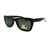Unisex Polarized Retro Narrow Rectangular Horn Rim Plastic Frame Sunglasses
