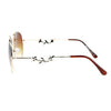 SA106 Womens Diva Fashion Gradeint Floral Jewel Thin Metal Aviator Sunglasses