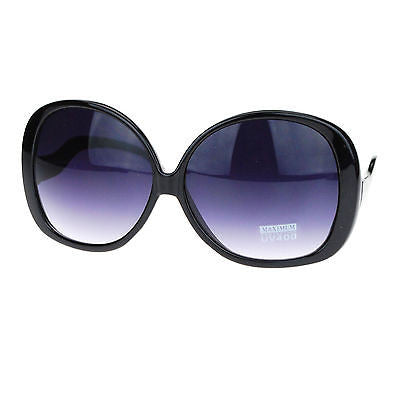 Extra Large Oversized Curved Drop Temple Womens Butterfly Fashion Sunglasses