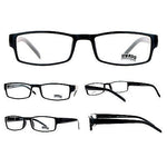 SA106 Black Narrow Rectangular Spring Hinge Plastic Clear Lens Eye Glasses