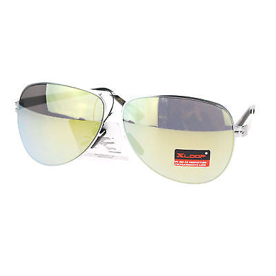 x Loop Luxury Sports Flexible Metal Color Mirror Lens Aviator Mens Sunglasses Orange Revo