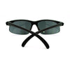 All Black Mens Classic Half Rim Sport Warp Sunglasses with Bifocal Reading Lens