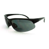 All Black Mens Classic Half Rim Sport Warp Sunglasses with Bifocal Reading Lens