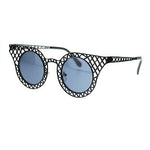 New Womens Metal Wire Weave Cat Eye Unique Runway Designer Fashion Sunglasses