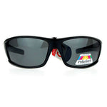 Anti Glare Polarized Lens Mens Classic Rectangular Warp Around Sports Sunglasses
