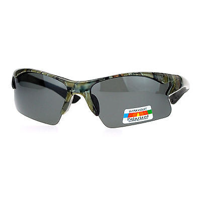 SA106 Mens Hunters Baseball Half Rim Camouflage Print Camo Sunglasses