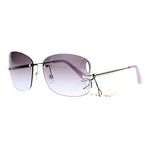 SA106 Womens Rimless Butterfly Vent Trim Rectangular Fashion Sunglasses