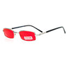 SA106 Snug Fit Small Mens Rectangular Metal Rim Classic Color Lens Sunglasses