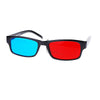 Unisex Cyan and Red Steroscope Anaglyphic 3D Lens Narrow Rectangular Sunglasses