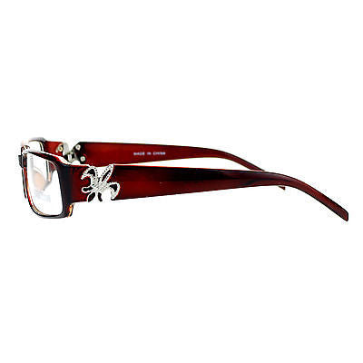 SA106 Flor de Lis Womens Narrow Rectangular Clear Lens Eye Glasses