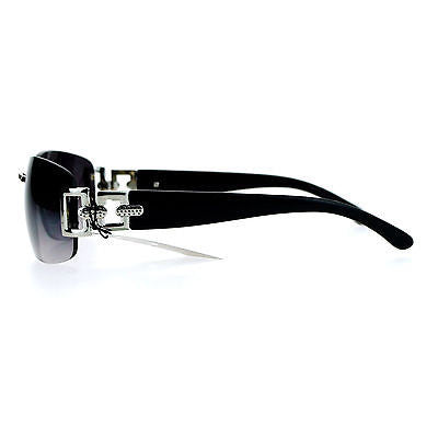 SA106 Womens Gradient Luxury Rimless Art Deco Metal Chain Designer Sunglasses