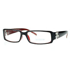 SA106 Flor de Lis Womens Narrow Rectangular Clear Lens Eye Glasses