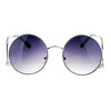 SA106 Womens Swan Drop Temple Retro Circle Round Lens Runway Sunglasses