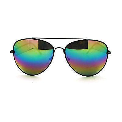 Oil Slick Rusta Mirror Lens Police Motorcycle Biker Cop Aviator Sunglasses