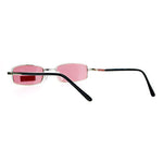 SA106 Snug Fit Small Mens Rectangular Metal Rim Classic Color Lens Sunglasses