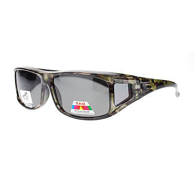 Mens Camouflage Rectangular Fit Over Polarized Anti Glare Sunglasses