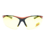 Mens Polarized Yellow Night Driving Lens Sport Baseball Half Rim Sunglasses