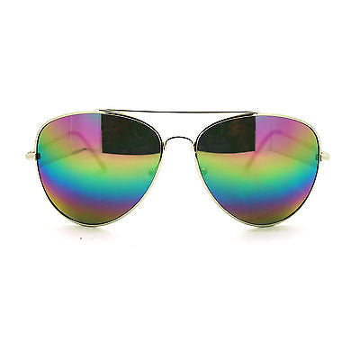 Oil Slick Rusta Mirror Lens Police Motorcycle Biker Cop Aviator Sunglasses