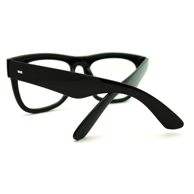 Black Nerdy Thick Heavy Plastic Horn Rim Eye Glasses
