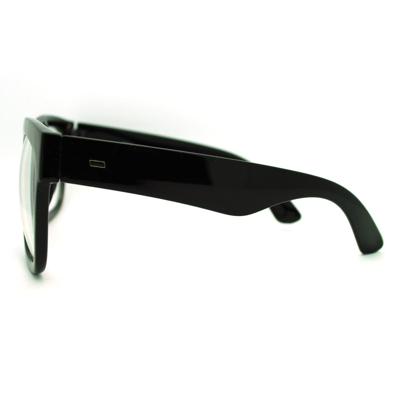 Black Nerdy Thick Heavy Plastic Horn Rim Eye Glasses