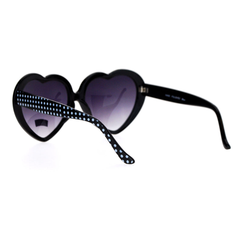SA106 Polka Dot Print Plastic Heart Shape Cute Sunglasses