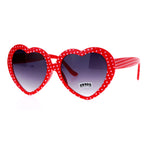 SA106 Polka Dot Print Plastic Heart Shape Cute Sunglasses