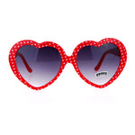 SA106 Polka Dot Print Plastic Heart Shape Cute Sunglasses